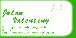 jolan valentiny business card